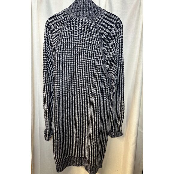 Gap heavyweight knit navy & white sweater cardigan with toggle buttons, size L - Picture 2 of 11